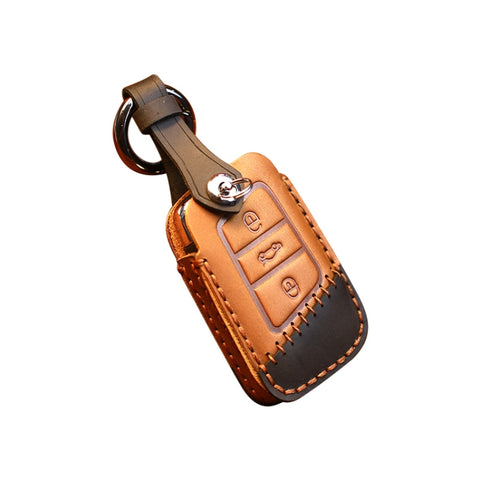 For Volkswagen Car Cowhide Leather Key Protective Cover Key Case, A Version, For Volkswagen, A Version