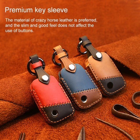 For Volkswagen Car Cowhide Leather Key Protective Cover Key Case, A Version, For Volkswagen, A Version