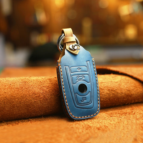 For BMW Old Style Car Cowhide Leather Key Protective Cover Key Case, Three Keys Version, For BMW Old Style, Three Keys Version