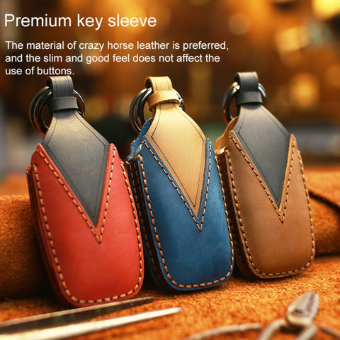 For BMW Old Style Car Cowhide Leather Key Protective Cover Key Case, Three Keys Version, For BMW Old Style, Three Keys Version