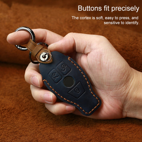 For Mercedes-Benz Old Style Car Cowhide Leather Key Protective Cover Key Case, For Mercedes-Benz Old Style