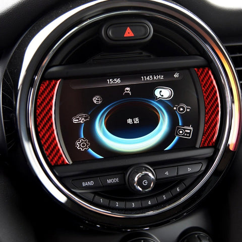 Car Carbon Fiber Navigation Decorative Sticker for BMW Mini Cooper Countryman Clubman F54 F55 F56 F60, Left and Right Drive Universal, Navigation