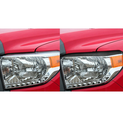 2 PCS / Set Carbon Fiber Car Headlight Eyebrow Decorative Sticker for Toyota Tundra 2014-2018, Left Right Driving, Headlight Eyebrow