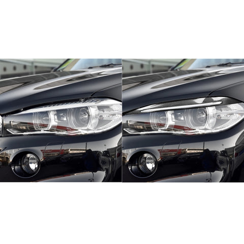 2 PCS / Set Carbon Fiber Car Lamp Eyebrow Decorative Sticker for BMW X5 / F15 2014-2018, Drop Glue Version, For BMW X5 / F15 2014-2018