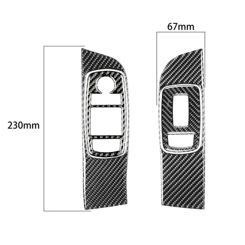 Carbon Fiber Car Window Lift Set Decorative Sticker for Dodge Challenger 2015 to Now, Left Driving, Window Lift Set
