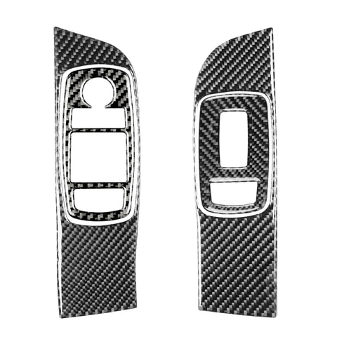 Carbon Fiber Car Window Lift Set Decorative Sticker for Dodge Challenger 2015 to Now, Left Driving, Window Lift Set