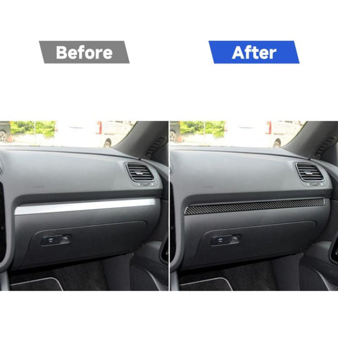 3 PCS / Set Carbon Fiber Car Dashboard Strip Decorative Sticker for Volkswagen Scirocco 2009-2016,Left Drive, Dashboard Strip,Left Drive