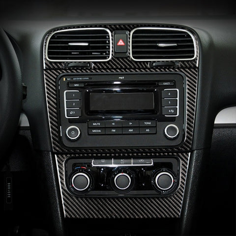 Carbon Fiber Car Middle Air Outlet Decorative Sticker for Volkswagen Golf 6 2008-2012, Middle Air Outlet