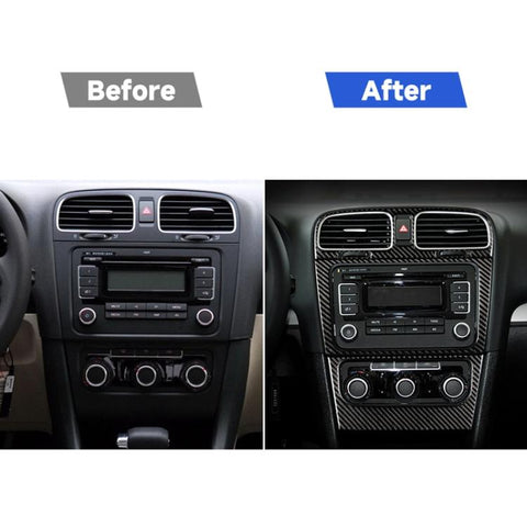 Carbon Fiber Car Middle Air Outlet Decorative Sticker for Volkswagen Golf 6 2008-2012, Middle Air Outlet