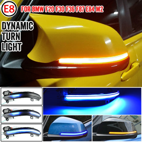 1 Pair For BMW 3 Series F20 Car Dynamic LED Turn Signal Light Rearview Mirror Flasher Water Blinker, For BMW 3 Series F20 (Blue)