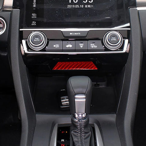 Car Carbon Fiber Storage Compartment Decorative Sticker for Honda Tenth Generation Civic 2016-2019, Left and Right Drive Universal, Storage Compartment