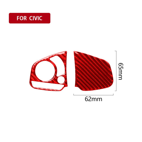 Car Carbon Fiber Steering Wheel Button Middle Configuration Decorative Sticker for Honda Tenth Generation Civic 2016-2019, Left and Right Drive Universal, Steering Wheel Button Middle Configuration