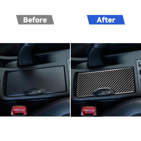 Car Carbon Fiber Cup Holder Decorative Sticker for Mitsubishi Lancer-ex / EVO / Fortis 9-10th Generation, Left and Right Drive Universal, Cup Holder