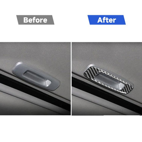 Car Carbon Fiber Skylight Handle Decorative Sticker for Mitsubishi Lancer EVO (DE/ES) 2008-2015, Left and Right Drive Universal, Skylight Handle (DE/ES)