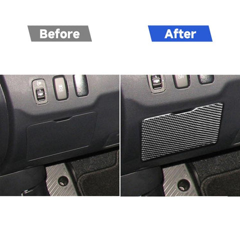 Car Carbon Fiber Driver Storage Box Decorative Sticker for Mitsubishi Lancer EVO 2008-2015, Left and Right Drive Universal, Driver Storage Box