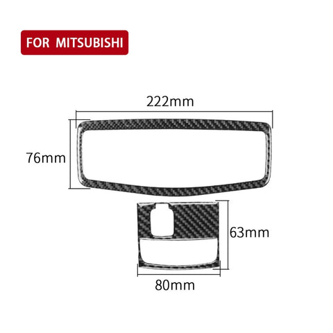 Car Carbon Fiber Roof Front Reading Light without Sunroof Decorative Sticker for Mitsubishi Lancer EVO 2008-2015, Left and Right Drive Universal, Roof Front Reading Light without Sunroof
