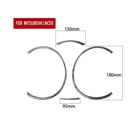 4 PCS Car Carbon Fiber Speedometer Decorative Sticker for Mitsubishi Lancer EVO 2008-2015, Left and Right Drive Universal, Speedometer