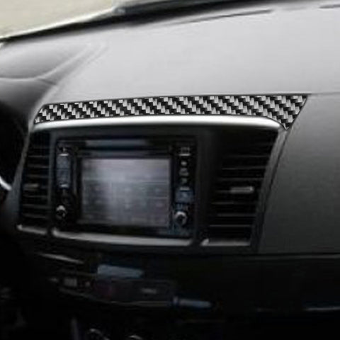 Car Carbon Fiber Navigation System Cover Decorative Sticker for Mitsubishi Lancer EVO 2008-2015, Left and Right Drive Universal, Navigation System Cover