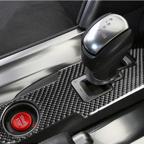 Car Carbon Fiber Gear Shift Panel Decorative Sticker for Nissan GTR R35 2008-2016, Left and Right Drive Universal, Gear Shift Panel