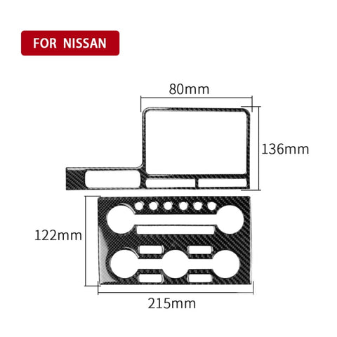 2 PCS Car Carbon Fiber Navigation Instrument Decorative Sticker for Nissan GTR R35 2008-2016, Left Drive, Navigation Instrument, Left Drive