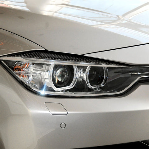 1 Pairs Carbon Fiber Car Lamp Eyebrow Decorative Sticker for BMW F30 2013-2015, Lamp Eyebrow