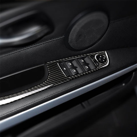 4 PCS Carbon Fiber Car Left Driving Lifting Panel Decorative Sticker with Folding for BMW E90 / 320i / 325i, Diameter: 37.8cm, Diameter: 37.8cm