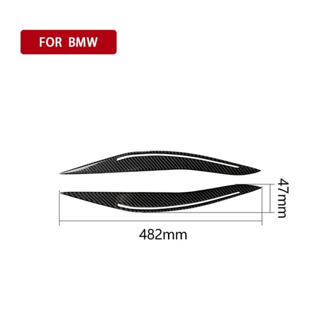 Carbon Fiber Car Lamp Eyebrow Decorative Sticker for BMW 5 Series F10 2014-2016, Lamp Eyebrow