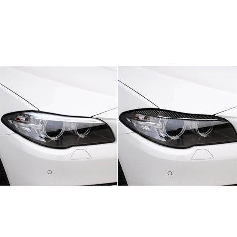 Carbon Fiber Car Lamp Eyebrow Decorative Sticker for BMW 5 Series F10 2014-2016, Lamp Eyebrow