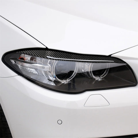 Carbon Fiber Car Lamp Eyebrow Decorative Sticker for BMW 5 Series F10 2014-2016, Lamp Eyebrow