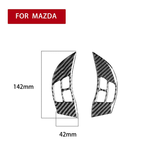 2 PCS Car Carbon Fiber Steering Wheel Decorative Sticker for Mazda RX8 2004-2008, Left and Right Drive Universal, Steering Wheel A