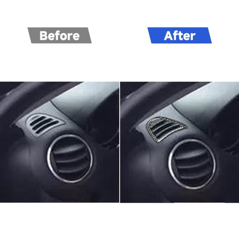 2 PCS Car Carbon Fiber Left and Right Air Outlet Decorative Sticker for Mazda RX8 2004-2008, Left and Right Drive Universal, Left and Right Air Outlet