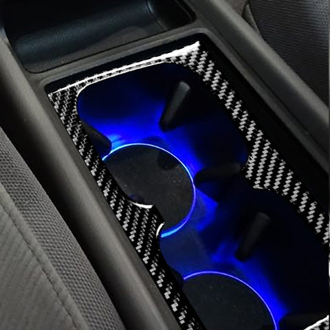 Car Carbon Fiber Water Cup Holder Decorative Sticker for Honda Civic 8th Generation 2006-2011, Left and Right Drive Universal, Water Cup Holder