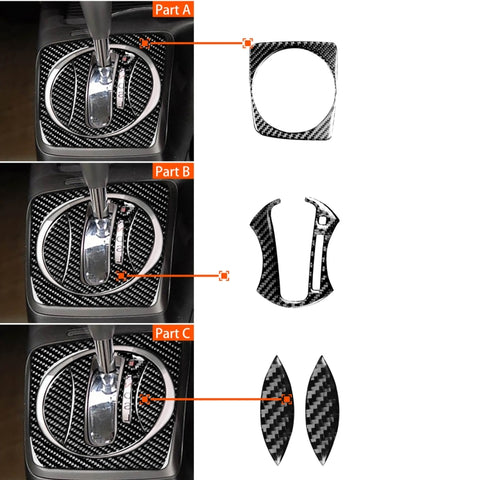 4 in 1 Car Carbon Fiber Automatic Gear Set Decorative Sticker for Honda Civic 8th Generation 2006-2011, Right Drive, Automatic Gear Set, Right Drive