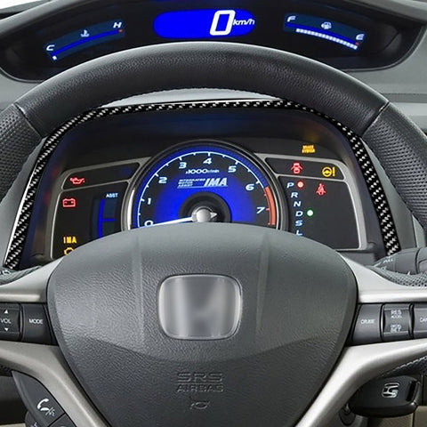 Car Carbon Fiber Upper Part of Speedometer Decorative Sticker for Honda Civic 8th Generation 2006-2011, Left and Right Drive Universal, Upper Part of Speedometer