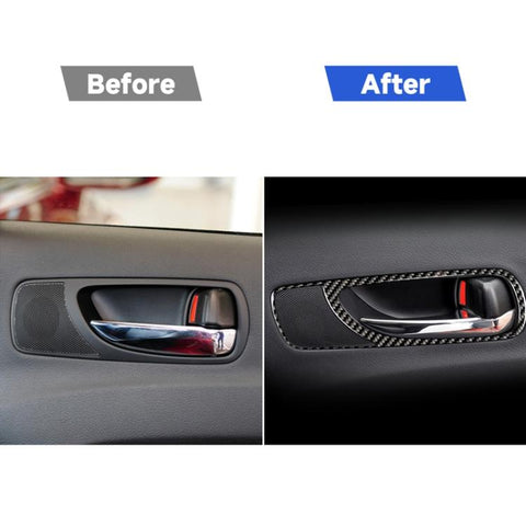Car Carbon Fiber Rear Door Handle Decorative Sticker for Lexus IS250 300 350C 2006-2012, Left and Right Drive Universal, Rear Door Handle