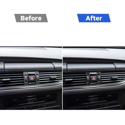 Car Carbon Fiber Warning Light Decorative Sticker for Audi A6 S6 C7 A7 S7 4G8 2012-2018, Left and Right Drive Universal, Warning Light