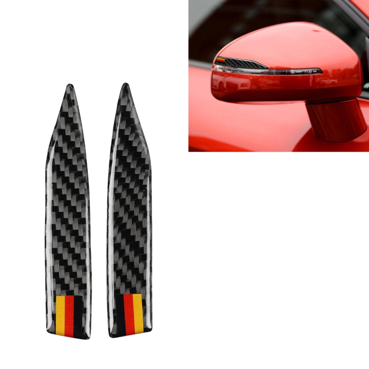 Car Carbon Fiber German Flag Pattern Rearview Mirror Anti-collision Sticker for Audi TT, Left and Right Drive Universal, A Style, Rearview Mirror Anti-collision A