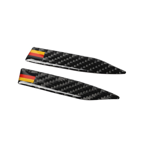 Car Carbon Fiber German Flag Pattern Rearview Mirror Anti-collision Sticker for Audi TT, Left and Right Drive Universal, A Style, Rearview Mirror Anti-collision A