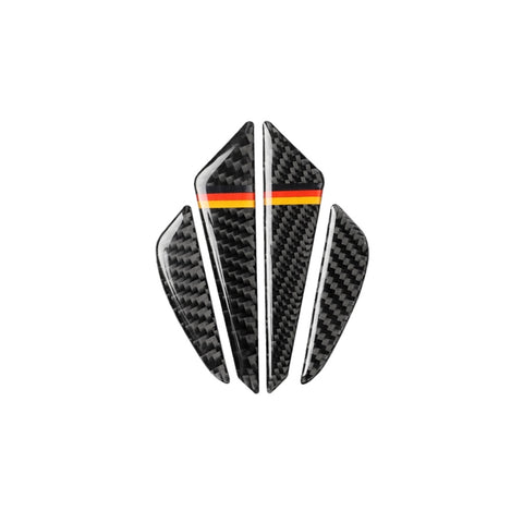 Car Carbon Fiber German Flag Pattern Anti-collision Sticker for Audi TT, Left and Right Drive Universal, Anti-collision