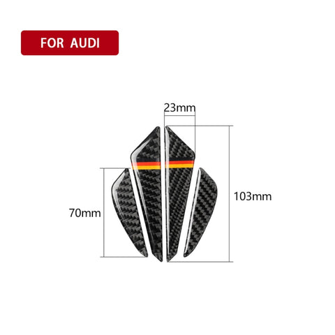 Car Carbon Fiber German Flag Pattern Anti-collision Sticker for Audi TT, Left and Right Drive Universal, Anti-collision