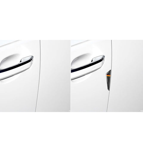 Car Carbon Fiber German Flag Pattern Anti-collision Sticker for Audi TT, Left and Right Drive Universal, Anti-collision