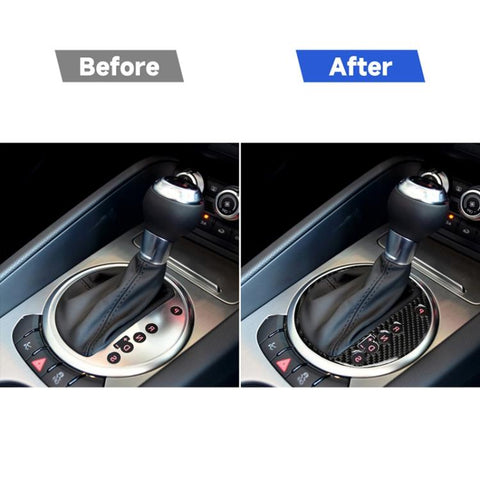 Car Carbon Fiber Gear Shift Position Panel Decorative Sticker for Audi TT 8n 8J MK123 TTRS 2008-2014, Right Drive, Gear Shift Position