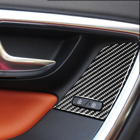 4 PCS Car Carbon Fiber Window Lifting Button Decorative Stickers for Volvo V60 / XC60 2010-2017 / S60 2010-2018, Left Drive, Window Lifting Button, Left Drive C