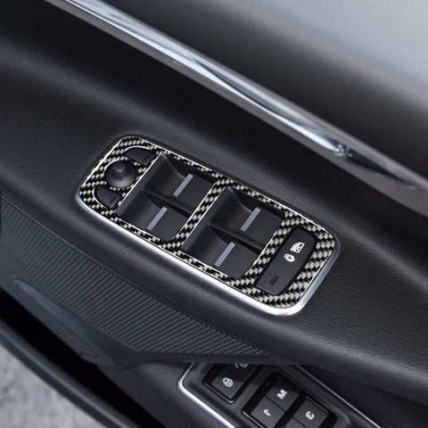 4 in 1 Car Carbon Fiber Lifting Panel Decorative Stickers for Jaguar F-PACE X761 XE X760 2016-2020, Right Drive, Lifting Panel, Right Drive