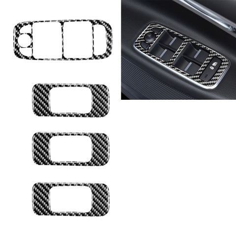 4 in 1 Car Carbon Fiber Lifting Panel Decorative Stickers for Jaguar F-PACE X761 XE X760 2016-2020, Right Drive, Lifting Panel, Right Drive