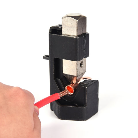 Car Battery Cable Hammer Crimper Hammer Lug Crimper Tool Pliers with T2 Copper 4 x 5/16 Heavy-duty Cold-pressed Wire Terminals, 4 x 5/16