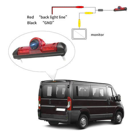 PZ460 Car Waterproof HD High Position Brake Light View Camera for Fiat / Citroen / Peugeot, PZ460