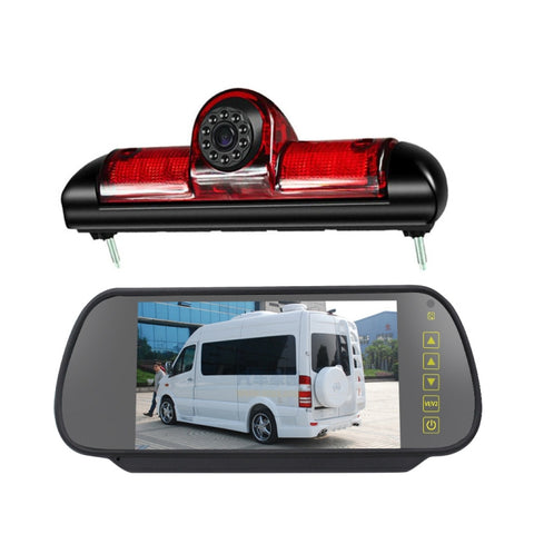 PZ460 Car Waterproof HD High Position Brake Light View Camera + 7 inch Rearview Monitor for Fiat / Citroen / Peugeot, PZ460  + 7 inch Rearview Monitor