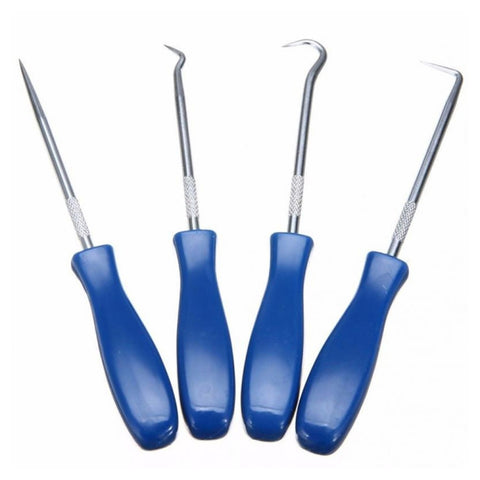 4 PCS Car Pick and Hook Set O Ring Oil Seal Gasket Puller Remover Craft Hand Tool Car Remover Tool Set, Oil Seal Gasket Puller(Blue), Oil Seal Gasket Puller(Yellow)