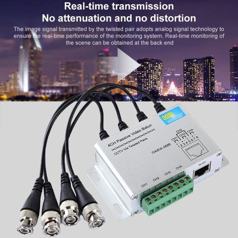 HD204A-F HD-CVI/TVI/AHD CCTV 4CH UTP Passive Video Balun, HD204A-F
